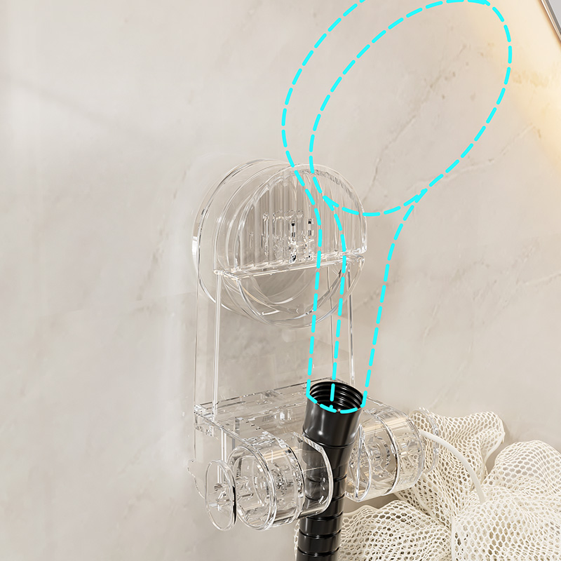 Venta al por mayor, soporte multifuncional para cabezal de ducha de baño All-Claer, potente estante de almacenamiento con ventosa, caja de embalaje OEM ODM