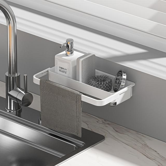 Estante de almacenamiento montado en la pared con bandeja de drenaje