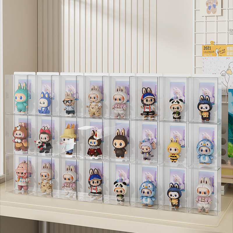 Mini caja de exhibición de juguetes acrílica multifuncional, caja ciega transparente, caja de almacenamiento de juguetes