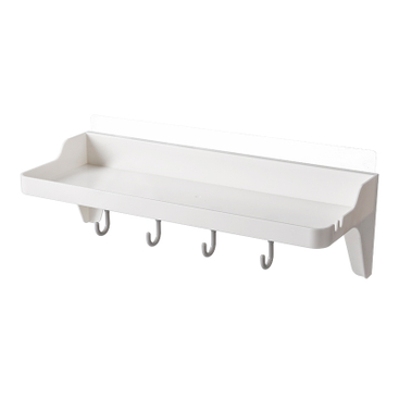 Estante de almacenamiento montado en la pared con ganchos