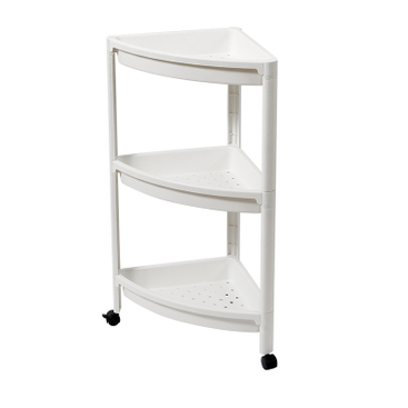 Estante de almacenamiento de esquina con forma de abanico