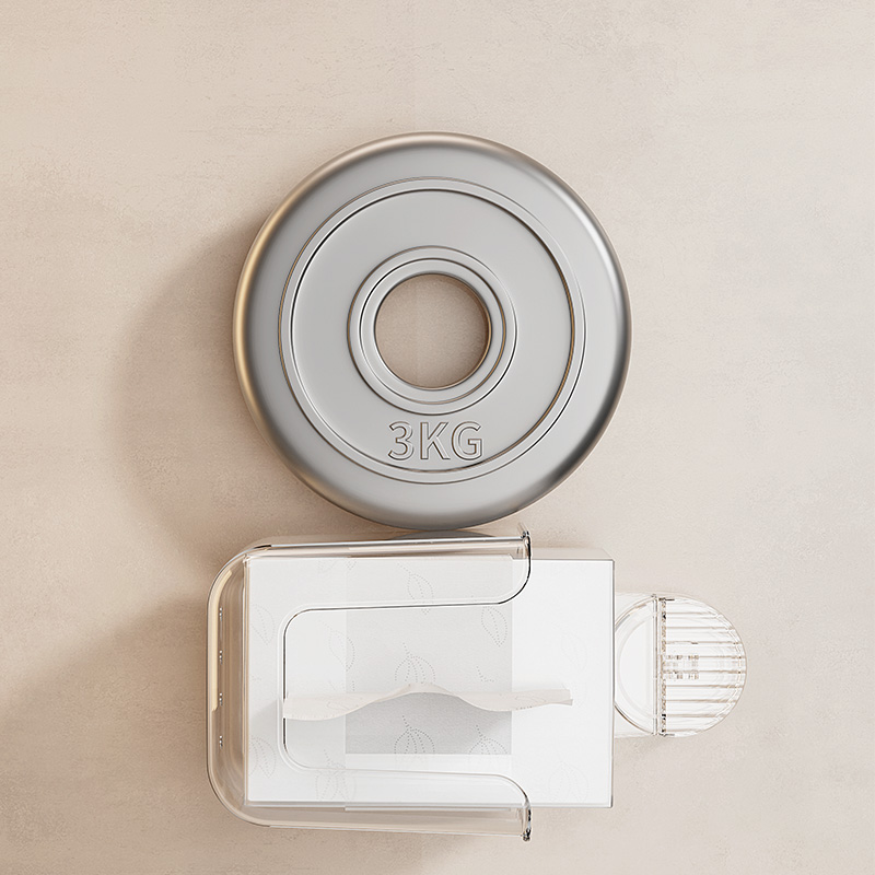 Caja de pañuelos montada en la pared con ventosa, hecha de acrílico, utilizada para almacenar pañuelos y pañuelos faciales