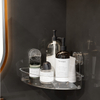 Caddy de ducha de esquina con succión al vacío, venta al por mayor, rinconera de acrílico para el baño, almacenamiento con ventosa, organizador de ducha, estantes de pared