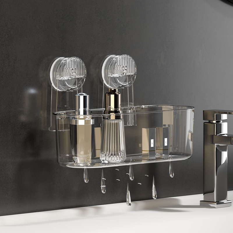 Suministros de baño de moldeo por inyección con ventosa fuerte de acrílico, uso diverso, suspensión desmontable, secado, rejilla de ducha de drenaje, rejilla de almacenamiento