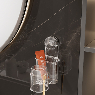 Ángulo de succión al vacío para baño, venta al por mayor, almacenamiento acrílico para baño, ventosa, estante de almacenamiento para cepillos de dientes, estante de pared