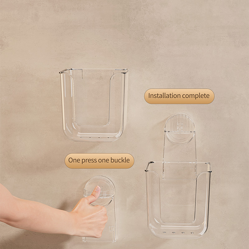 Caja de pañuelos montada en la pared con ventosa, hecha de acrílico, utilizada para almacenar pañuelos y pañuelos faciales