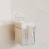 Caja de pañuelos montada en la pared con ventosa, hecha de acrílico, utilizada para almacenar pañuelos y pañuelos faciales