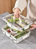 Caja de almacenamiento sellada de Snackle con bandeja dividida de plástico para verduras con tapa