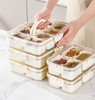 Caja de almacenamiento sellada de Snackle con bandeja dividida de plástico para verduras con tapa